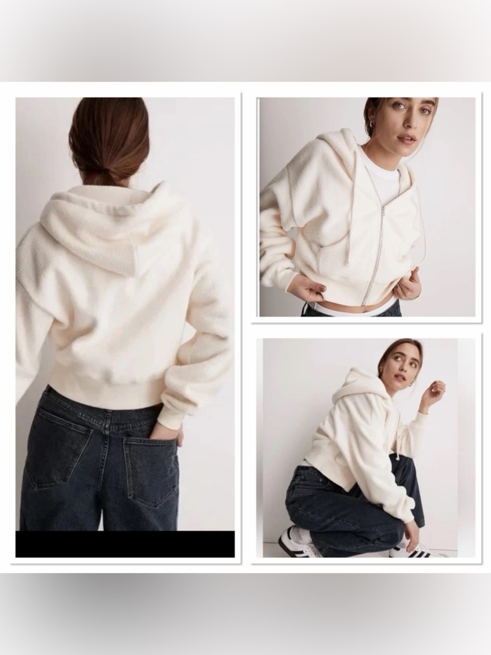 Madewell MWL Ribbed Zip Up Hoodie